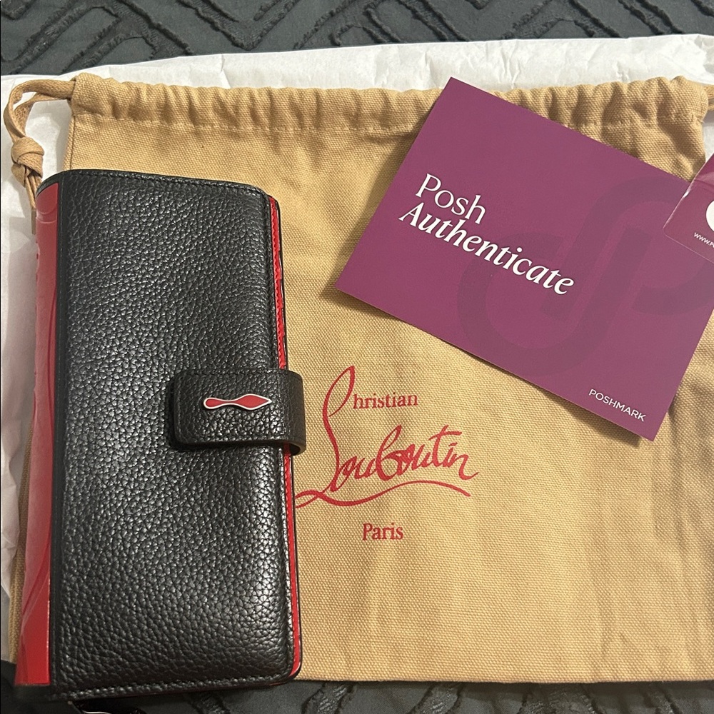 Paloma Christian Louboutin Black Wallet with Red Bottom with Dustbag